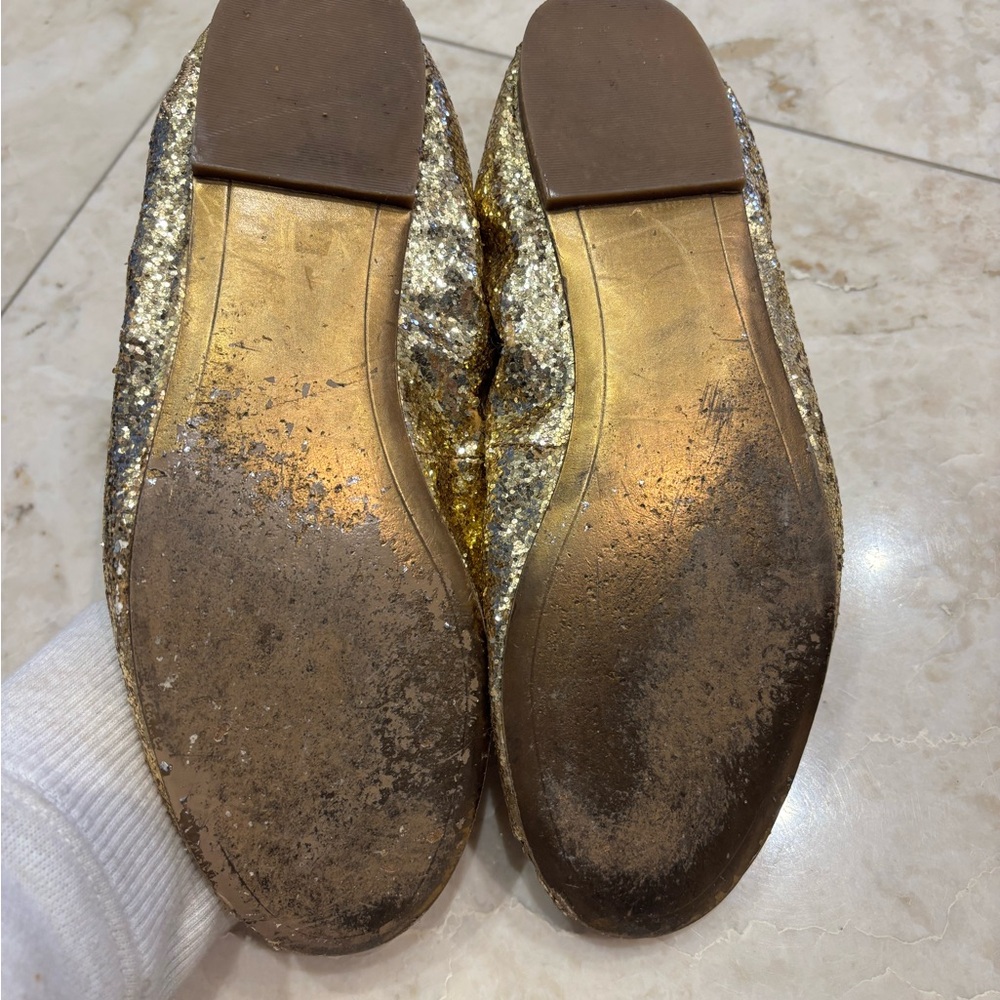 Sam Edelman Glittering Gold Flats - Picture 2 of 3